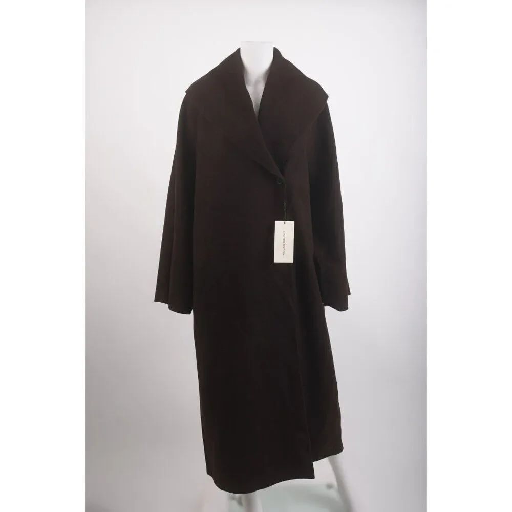 Massimo Dutti Limited Edition Womans Long Wool Coat Size M Brown 6468/555 NWT